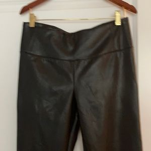 Black faux leather leggings